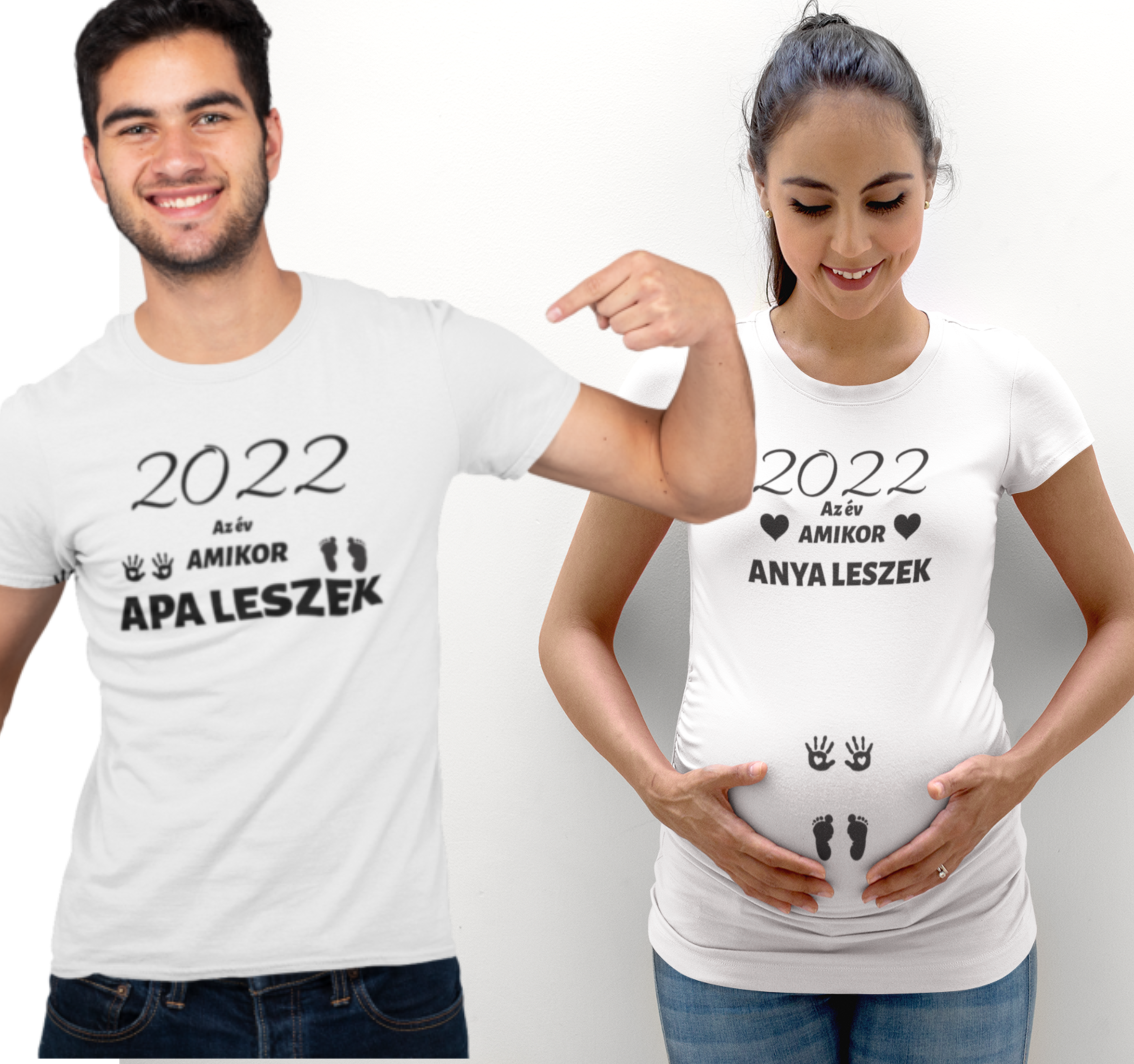 2022 az év amikor anya leszek/ 2022 az év amikor apa leszek*  (2 db póló)