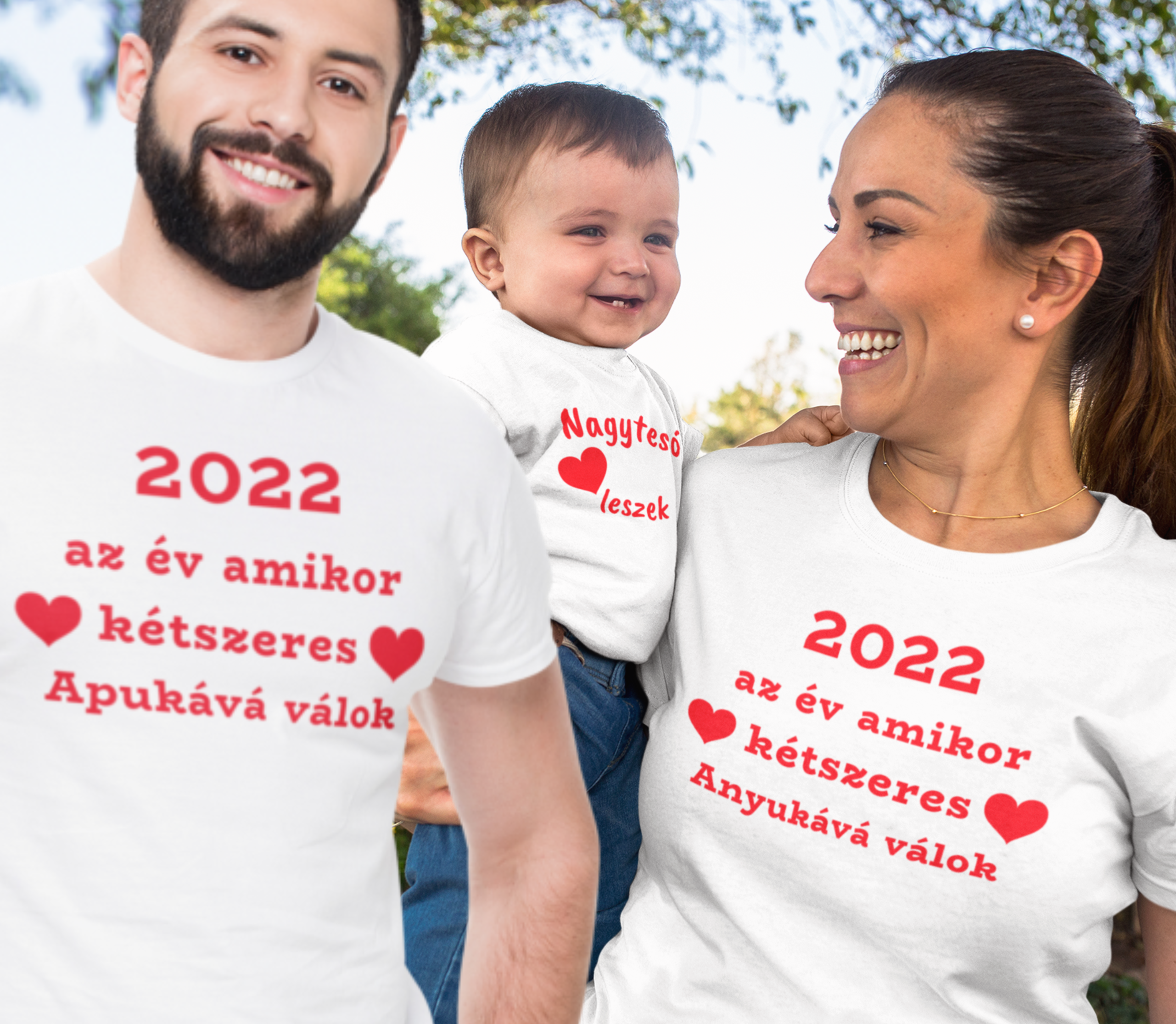 2022 Az év amikor kétszeres  2db póló + 1db baba body/1db gyerek póló