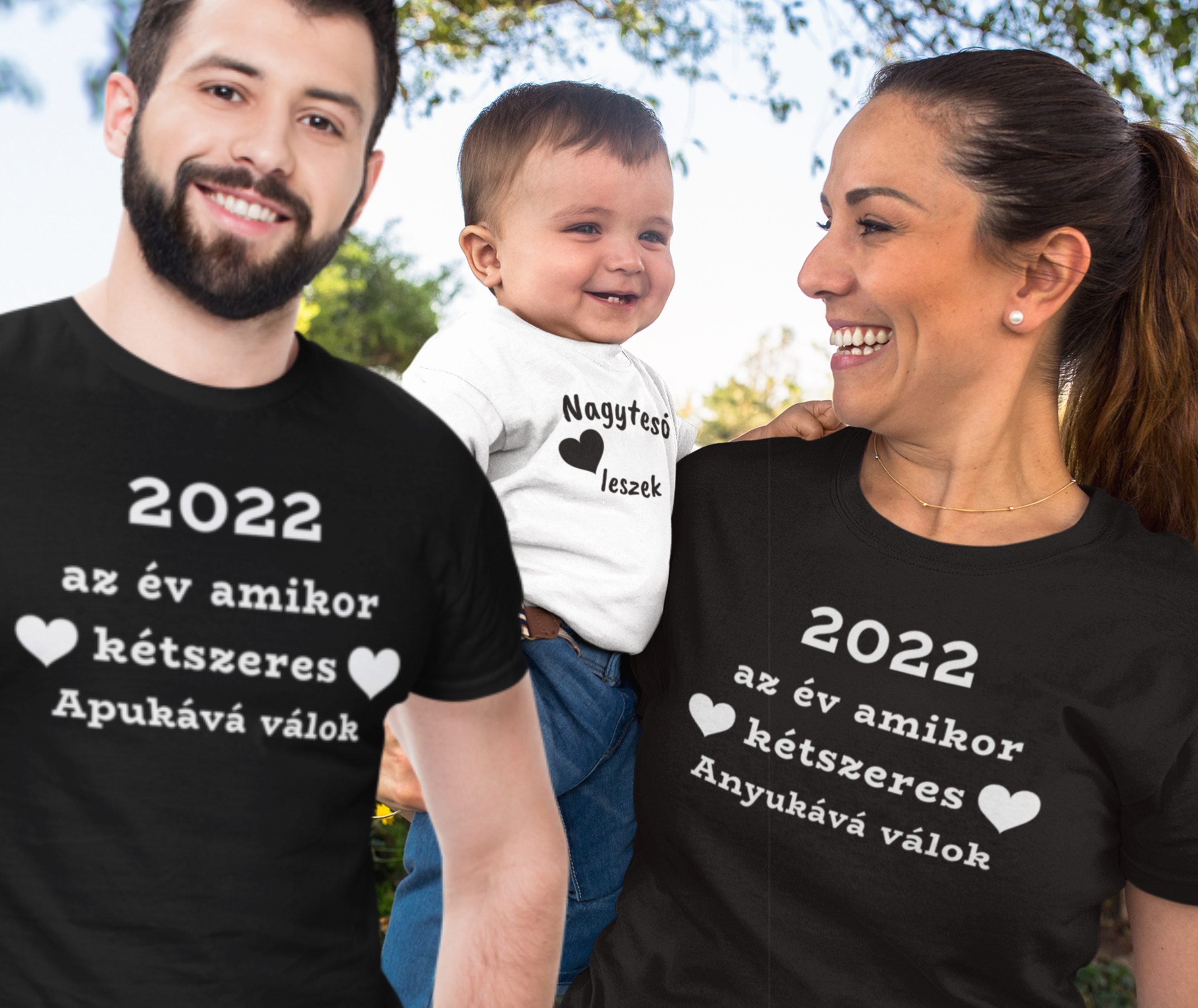 *2022 Az év amikor kétszeres  2db póló + 1db baba body/1db gyerek póló*