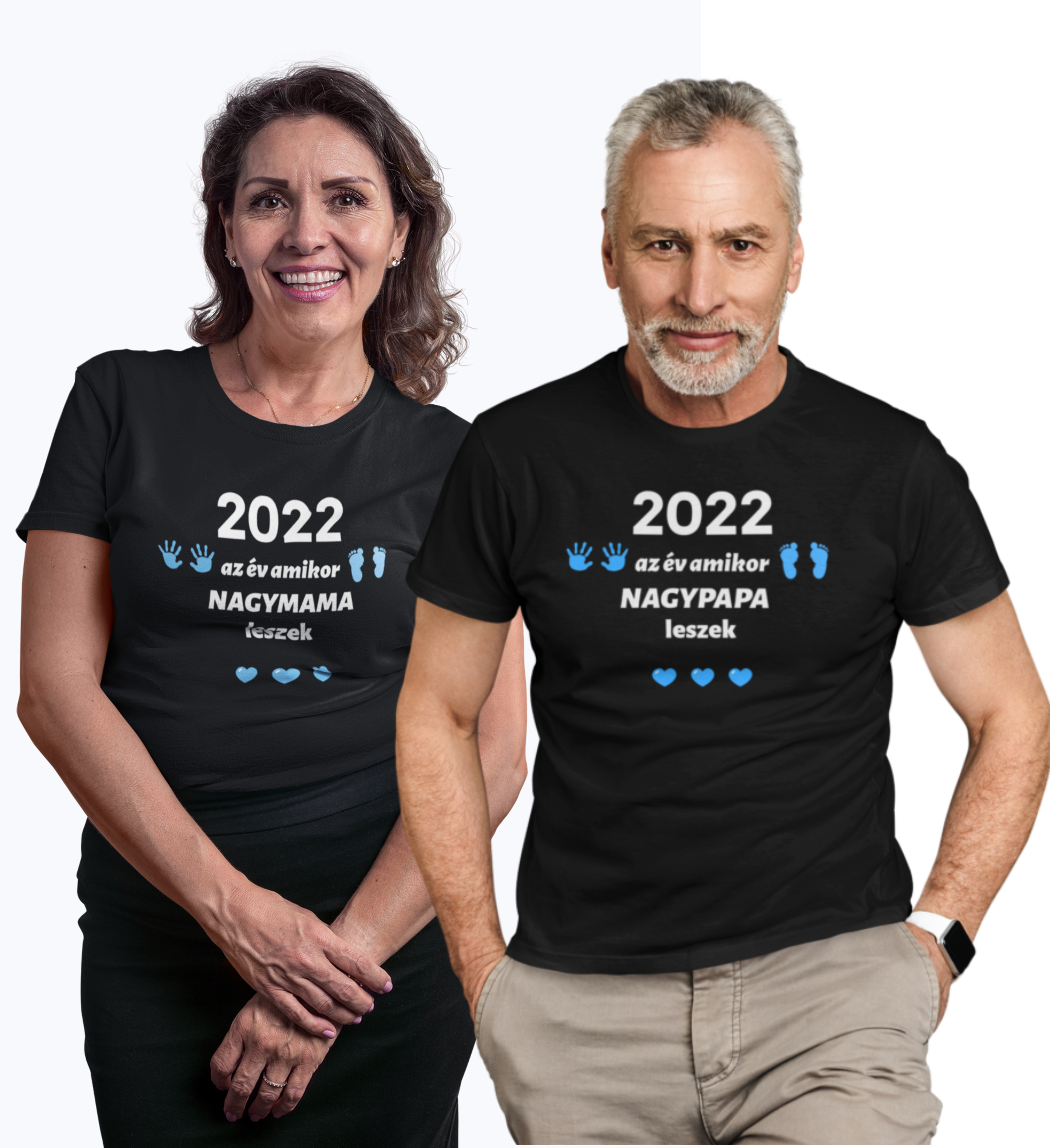 2022 az év amikor nagymama leszek/2022 az év amikor nagypapa leszek(2db póló)