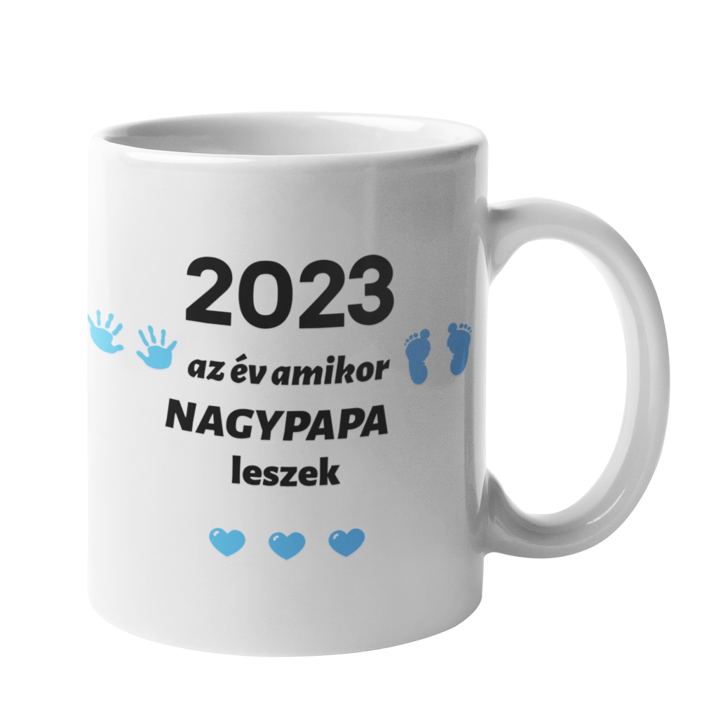 2023 az év amikor NAGYPAPA leszek bögre (kék)