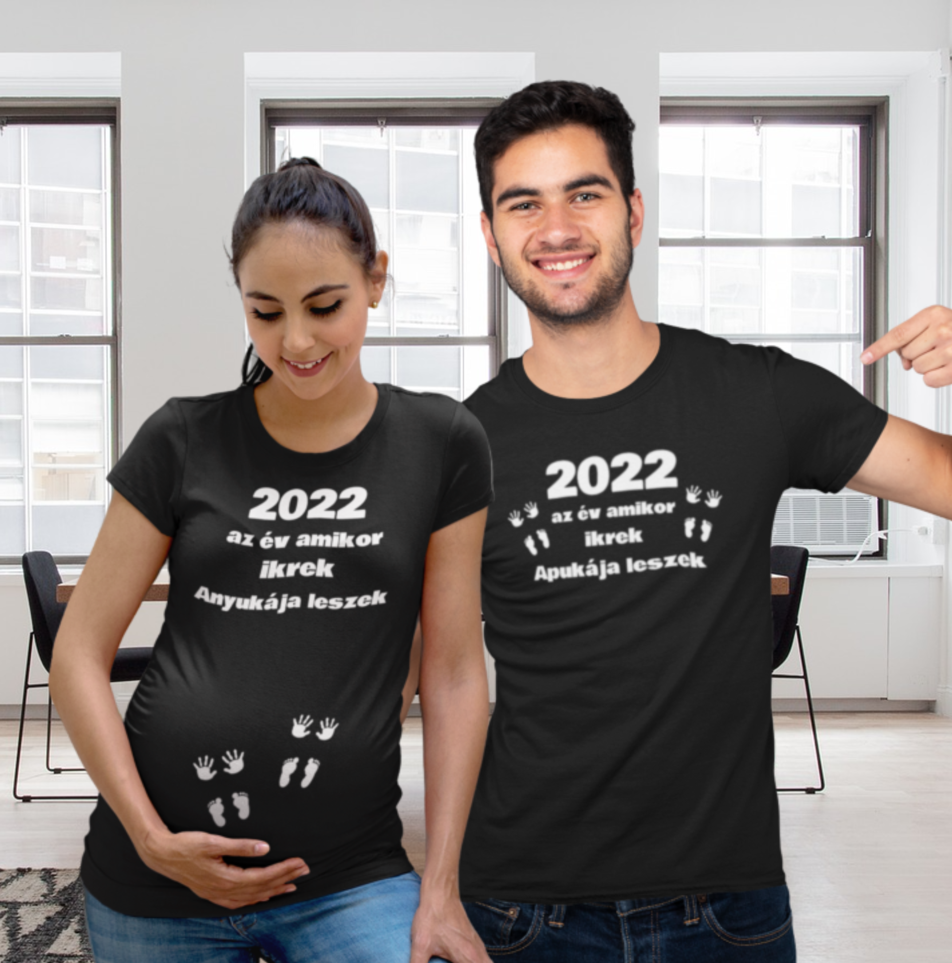 2022 az év amikor ikrek anyukája leszek/ 2022 az év amikor ikrek a...(2 db póló)