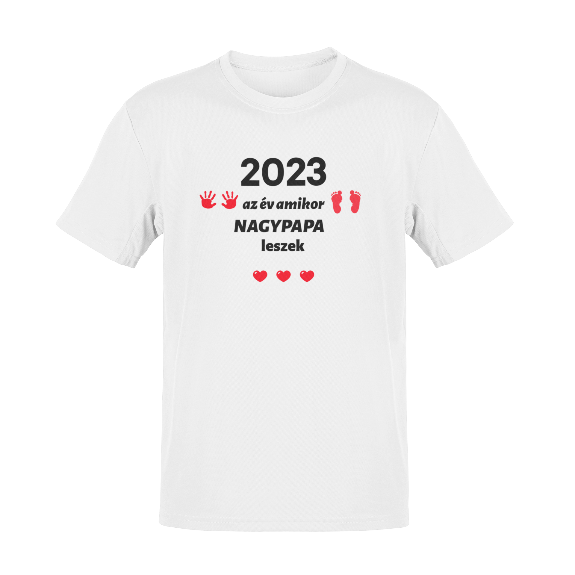 2023 az év amikor NAGYPAPA leszek póló (piros minta)